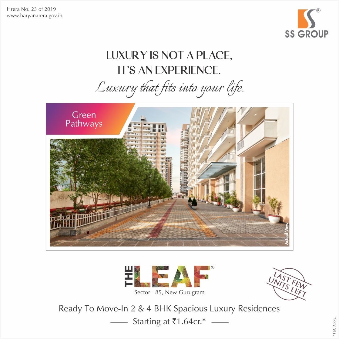 SS Group's The Leaf: Redefining Luxury Living in Sector 85, New Gurugram Update