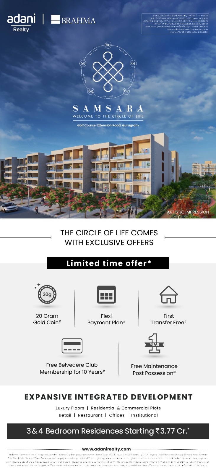 Embrace the Harmony of Living with Samsara by Adani Realty and Brahma Group in Gurugram Update