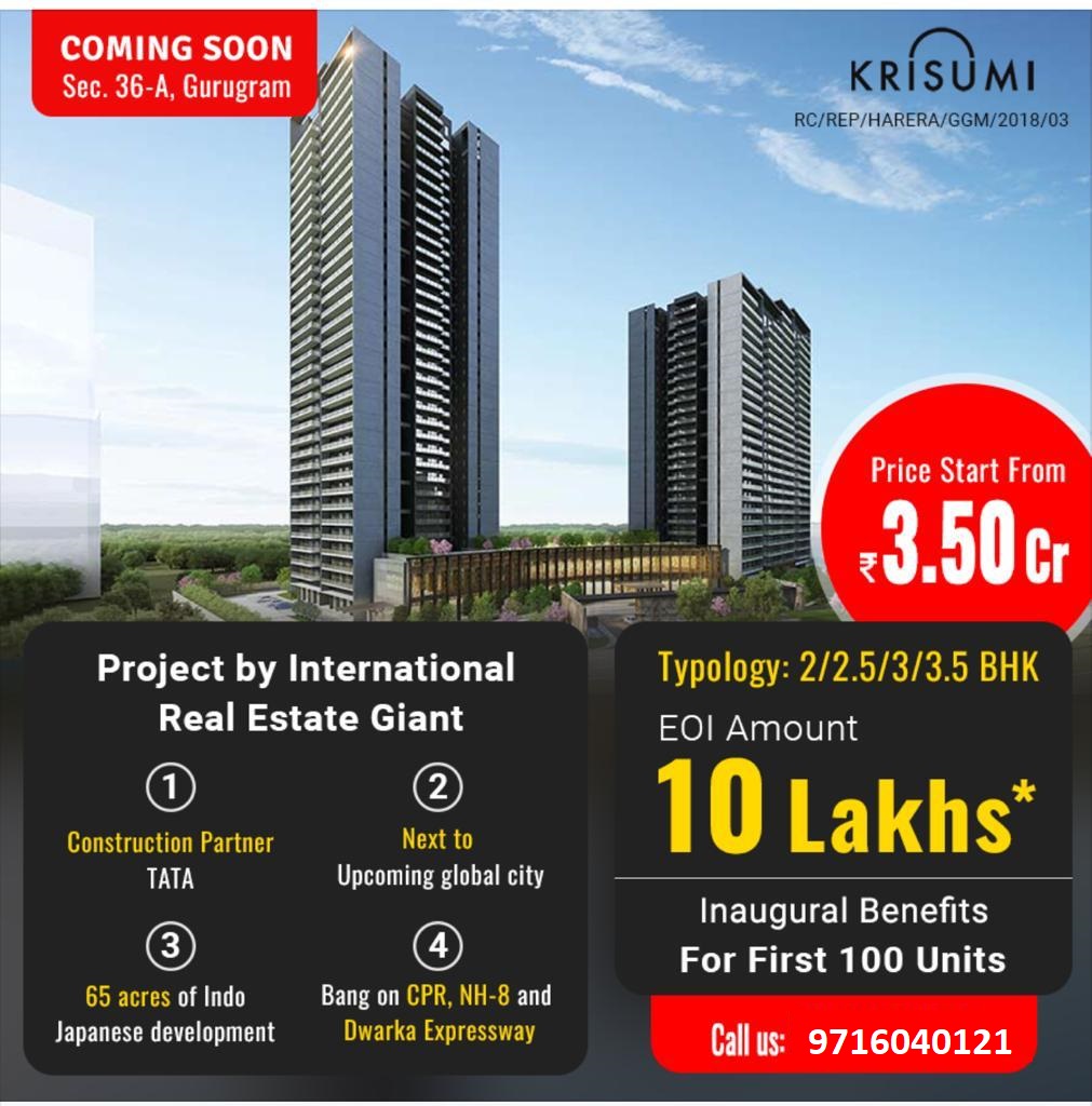 Krisumi Waterfall Residences: A Landmark Development in Gurugram Update