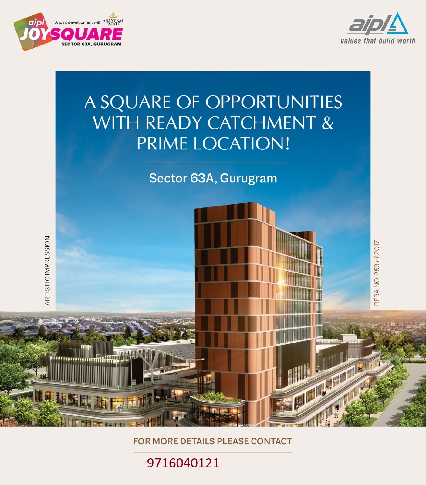 Unlock Potential at AIPL Joy Square: The Commercial Epicenter in Sector 63A, Gurugram Update