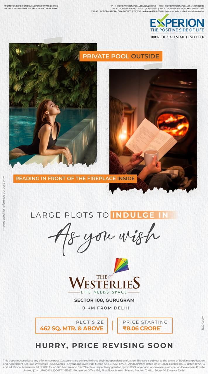 Experion's The Westerlies: Crafting Bespoke Luxury Living in Sector 108, Gurugram Update