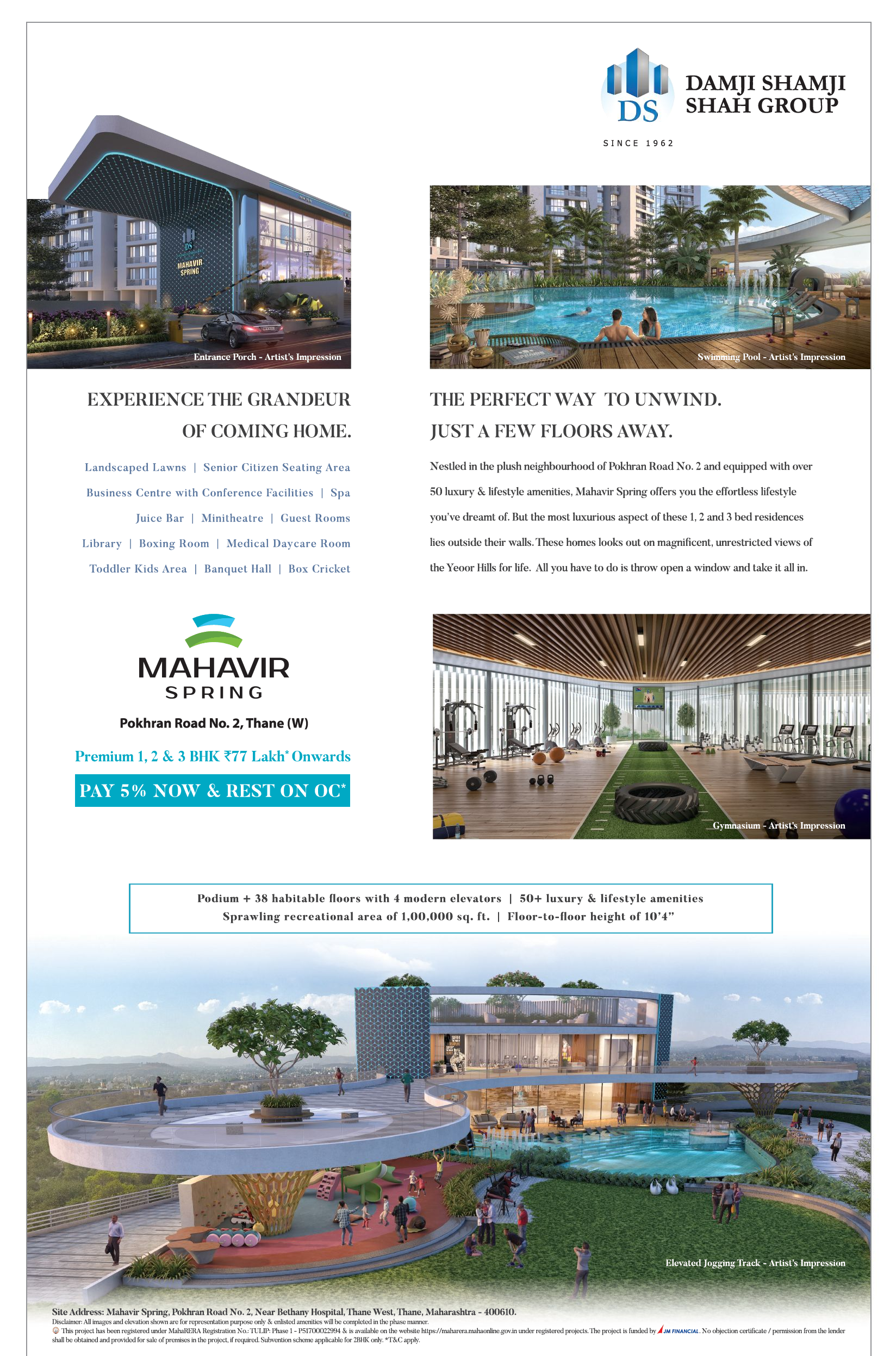 Premium 1, 2 and 3 BHK Rs 77 lakh onwards at Mahaveer Springs in Bangalore Update