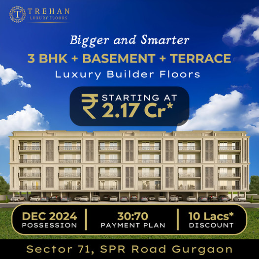 Trehan Luxury Floors: A New Benchmark in Comfort Living at Sector 71, SPR Road Gurgaon Update