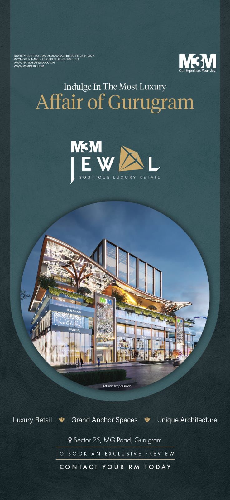 Experience Elegance at M3M Jewel: The Pinnacle of Luxury Retail in Sector 25, MG Road, Gurugram Update