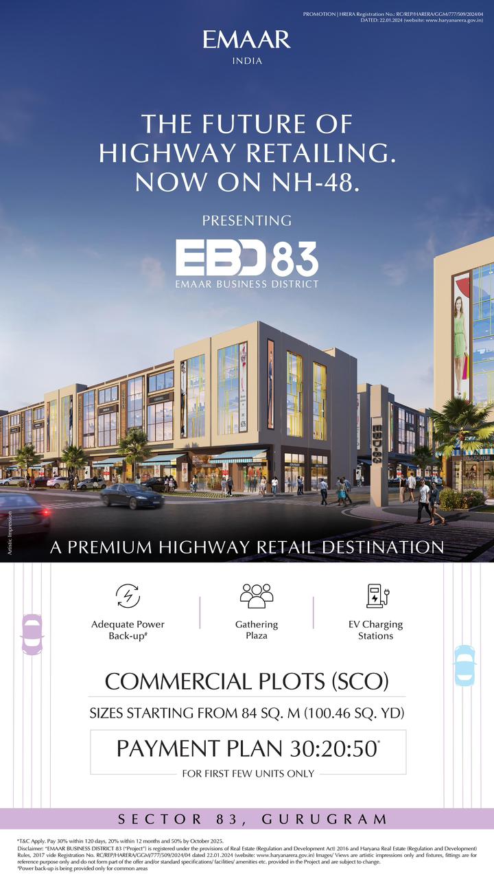 Emaar India Unveils EB 83: The Next-Gen Highway Retail Hub in Gurugram Update