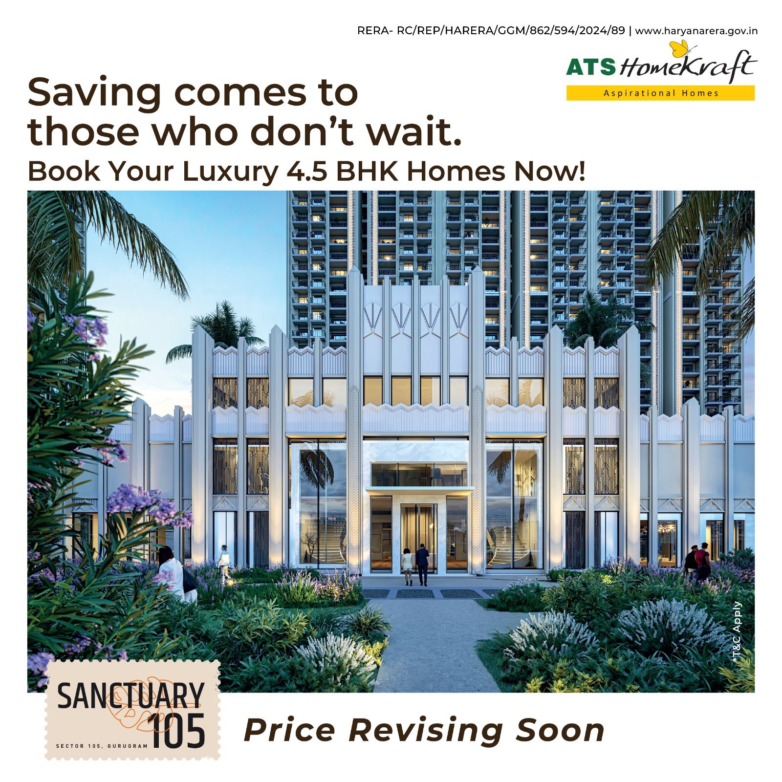 Secure Your 4.5 BHK Home at ATS HomeKraft Sanctuary 105, Gurugram Now! Update