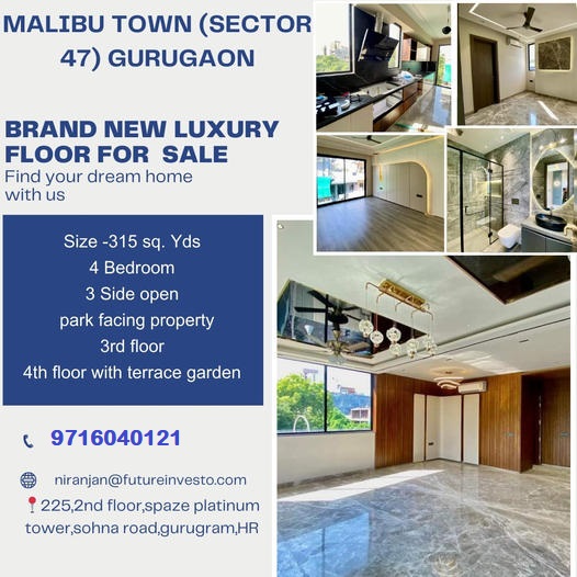 Malibu Town's Exclusive Offering: Brand New Luxury Floor in Sector 47 Gurgaon Update