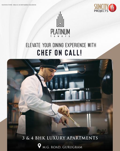 Suncity Projects Presents Platinum Towers: Luxury Living with Chef on Call in M.G. Road, Gurugram Update