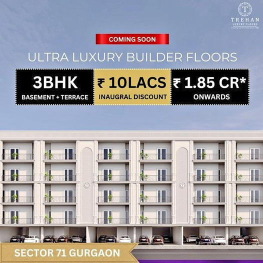 Trehan Ultra Luxury Builder Floors: Redefine Opulence in Sector 71 Gurgaon Update