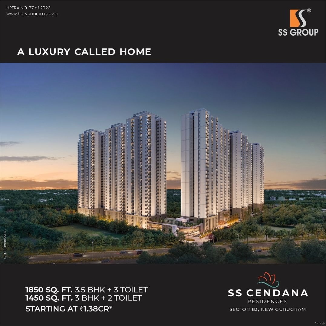 SS Cendana Residences: Redefining Elegance in Sector 83, New Gurugram Update