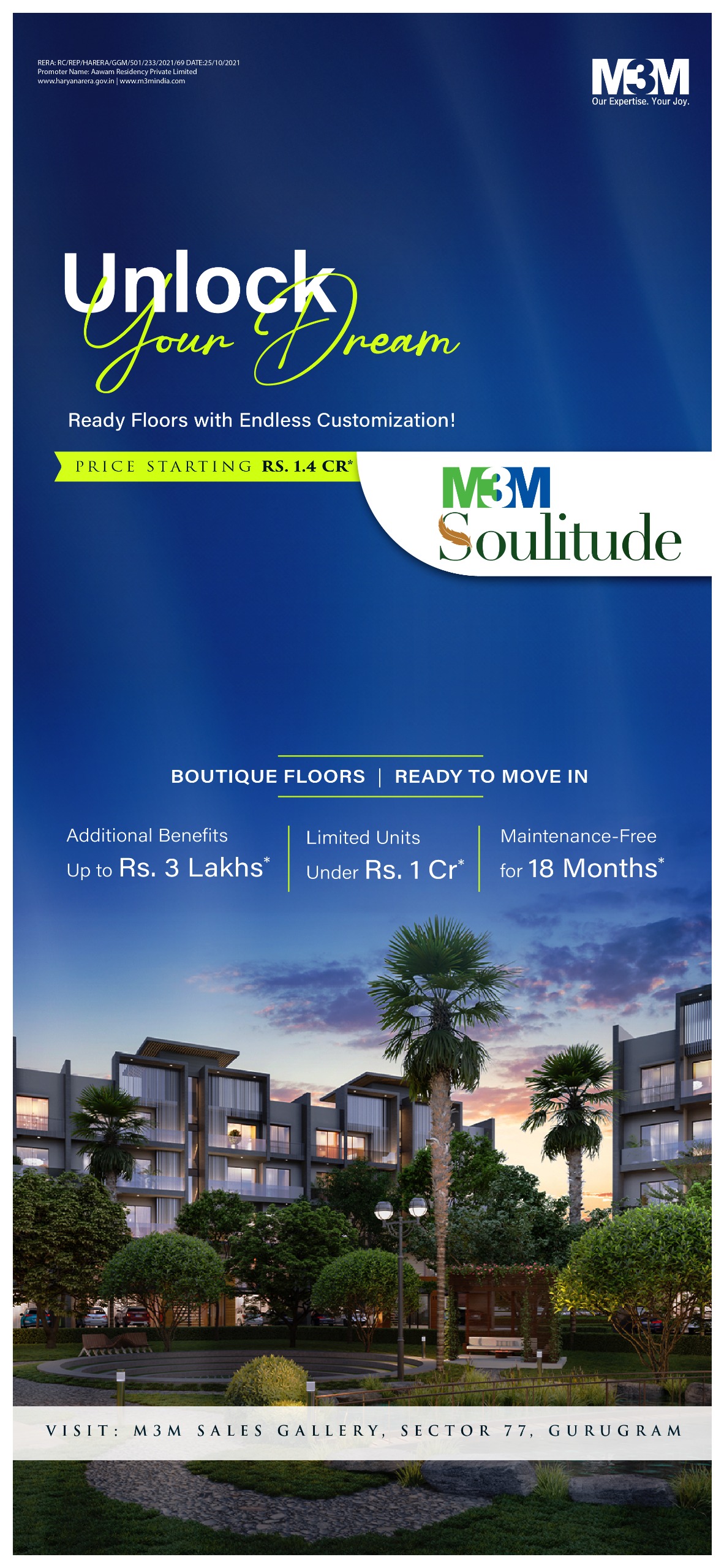 Unlock Your Dream: M3M Soulitude in Gurugram, Starting at Rs. 1.4 CR Update