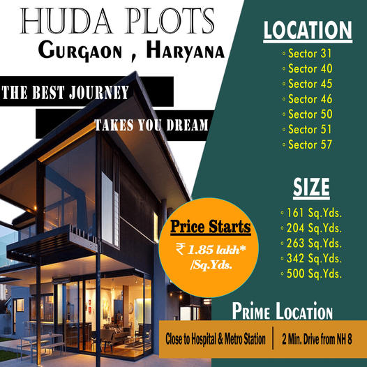 Huda Plots Gurgaon: Plots Starting from 161 Sq. Yds in Gurgaon Update