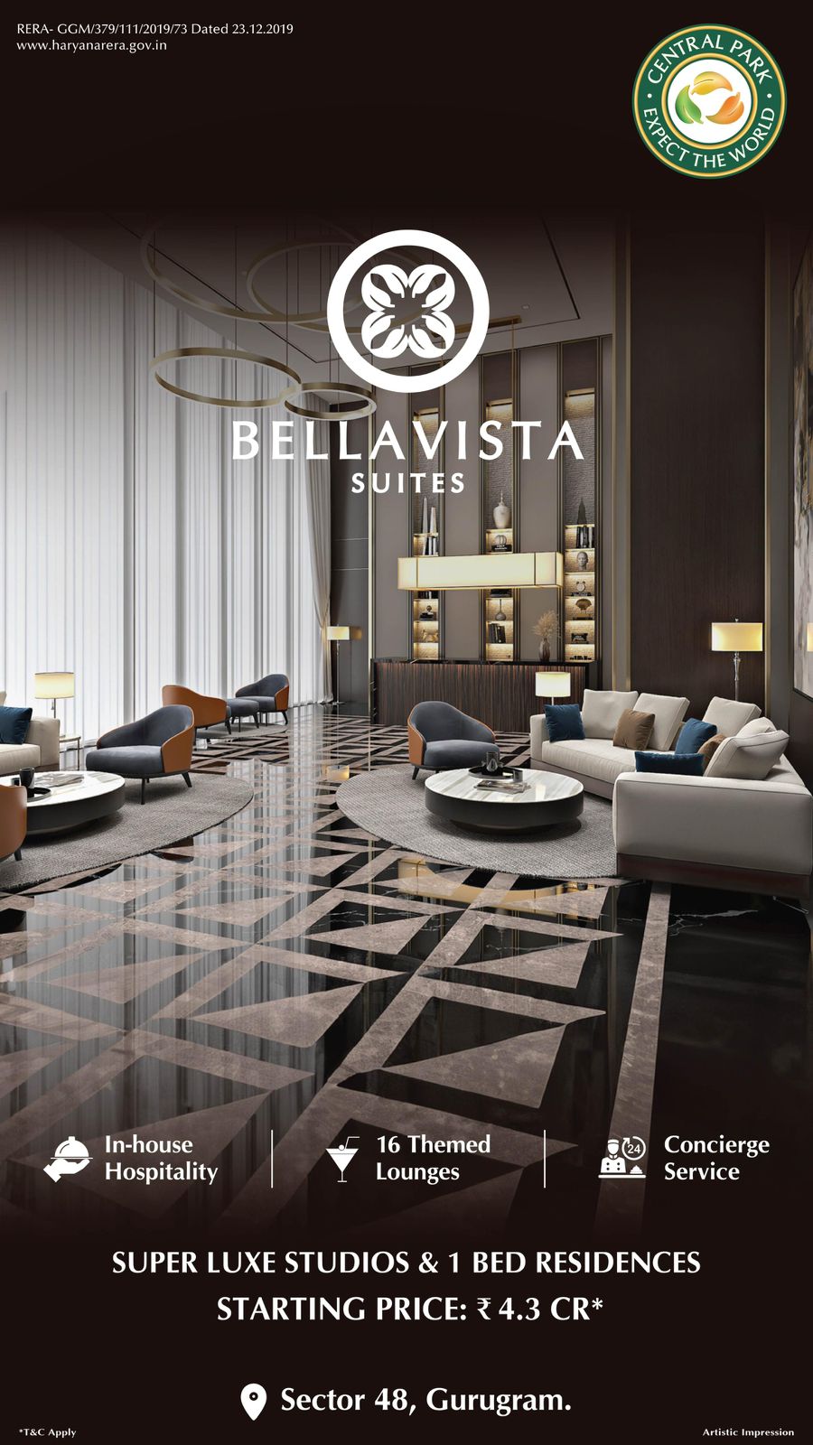 Explore Super Luxe Living by Central Park, Bellavista Suites in Sector 48, Gurugram Update